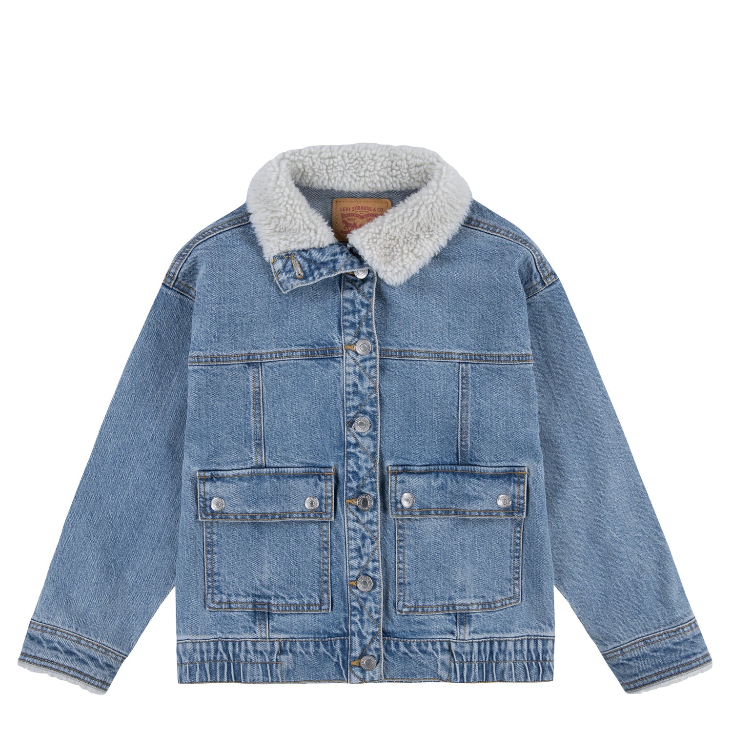 Sherpa Collar Oversized Trucker Jacket (Big Kid)