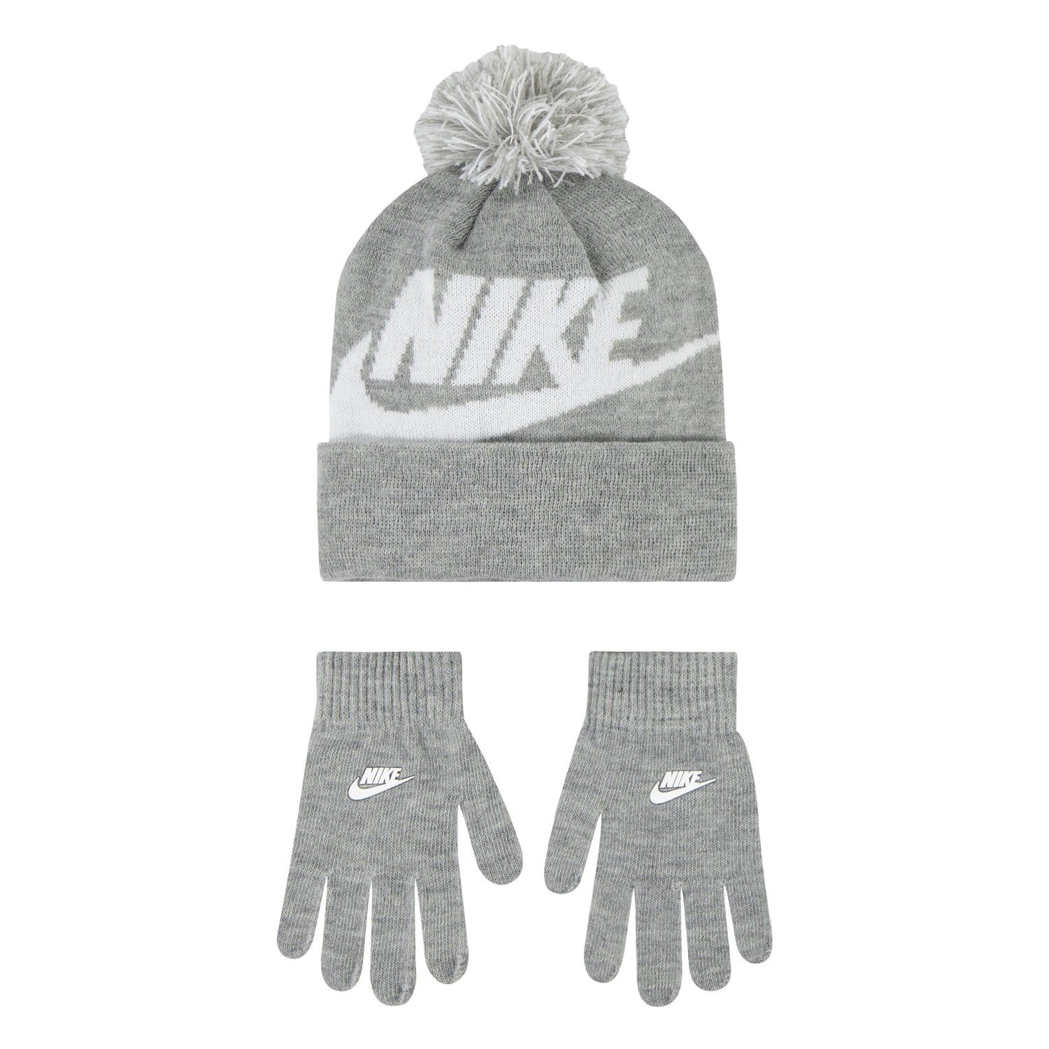 Swoosh Pom Beanie & Gloves Set (Big Kid)