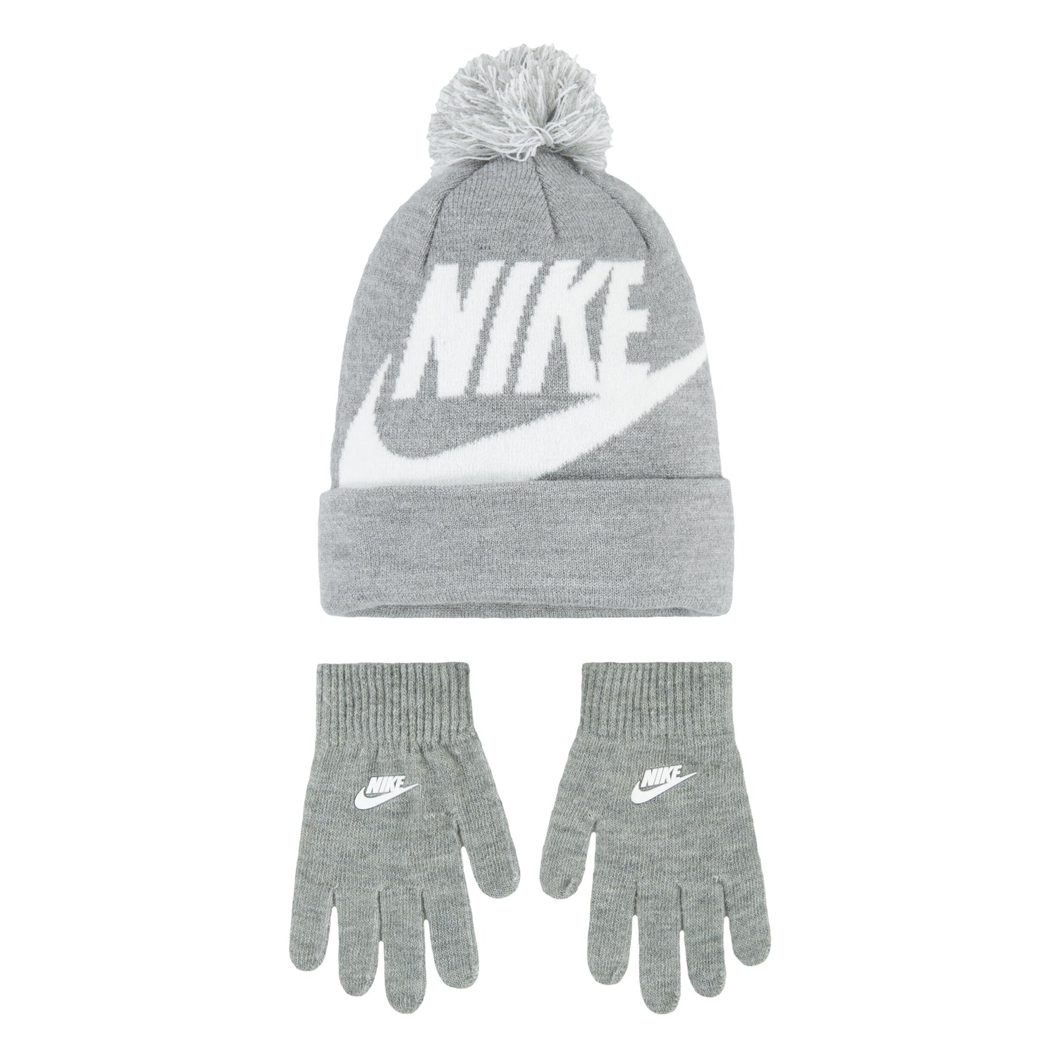 Swoosh Pom Beanie & Gloves Set (Big Kid)