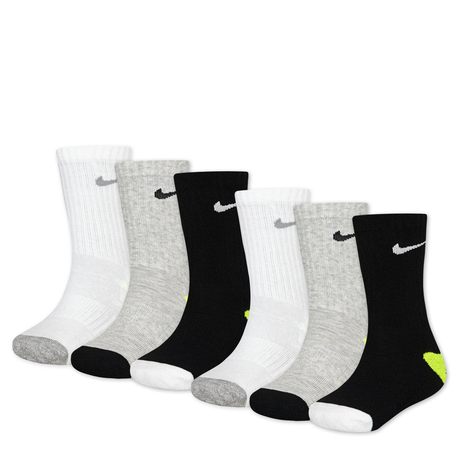 Smiley Crew Socks 6-Pack (5-7)