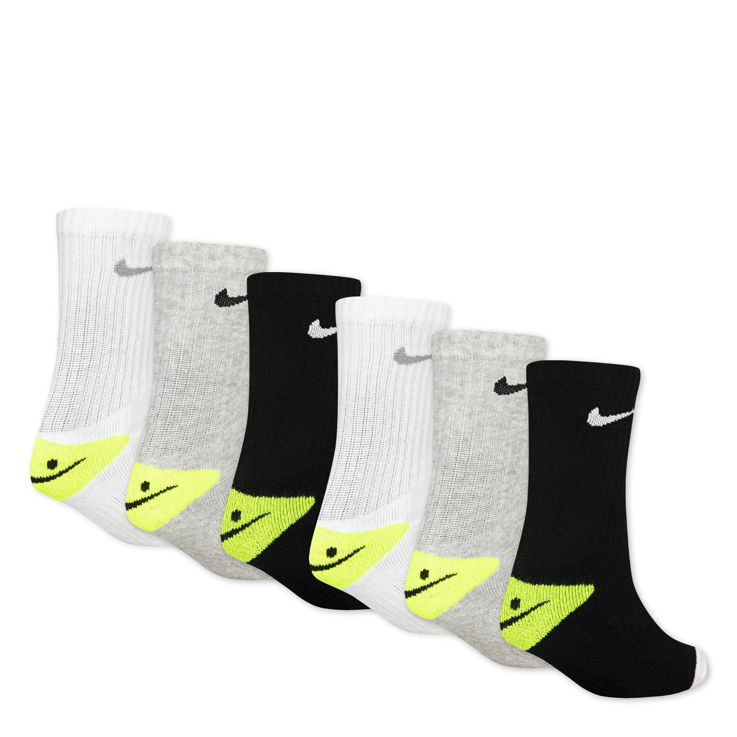 Smiley Crew Socks 6-Pack (Little Kid)