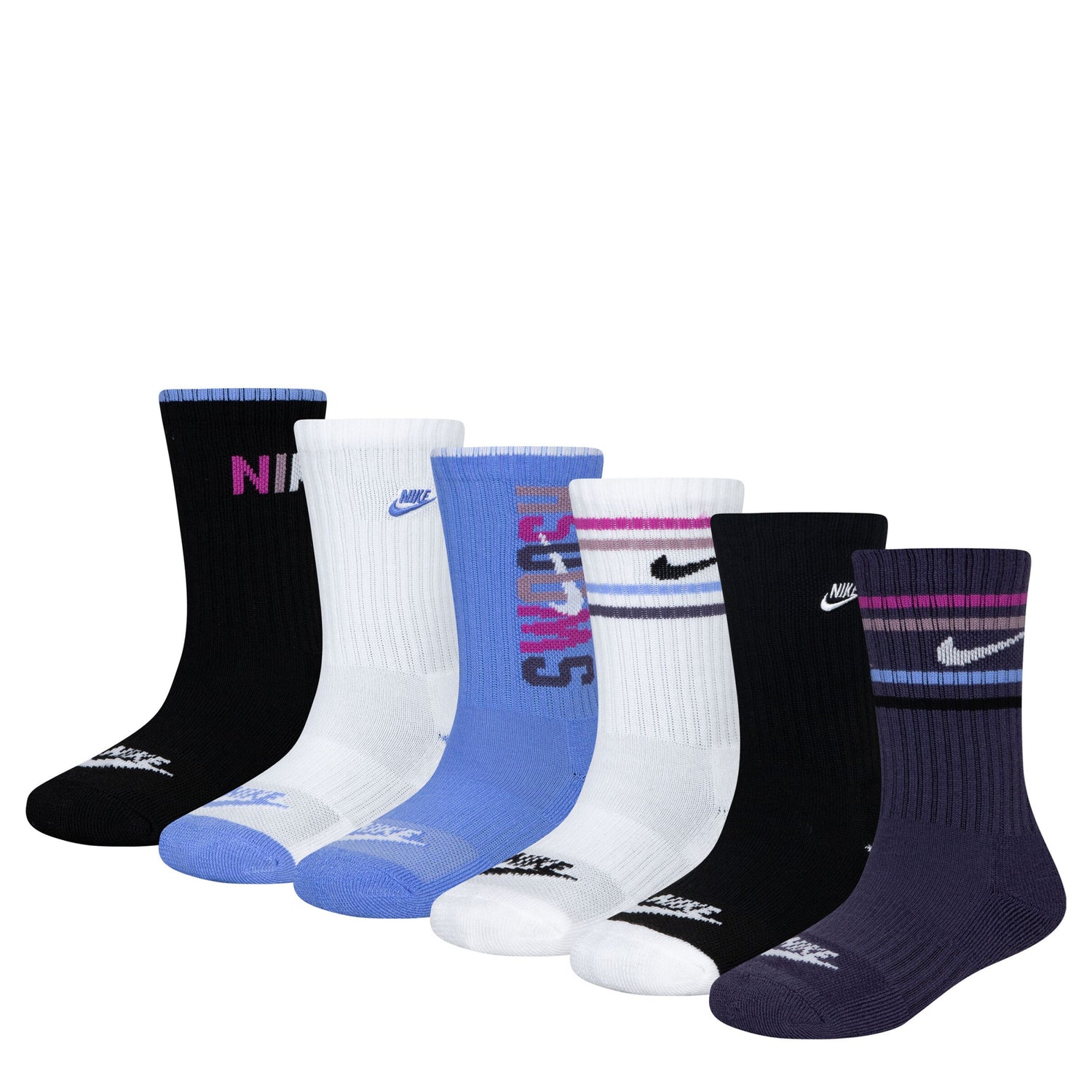 Powder Play 6Pk Crew Sock (5-7)