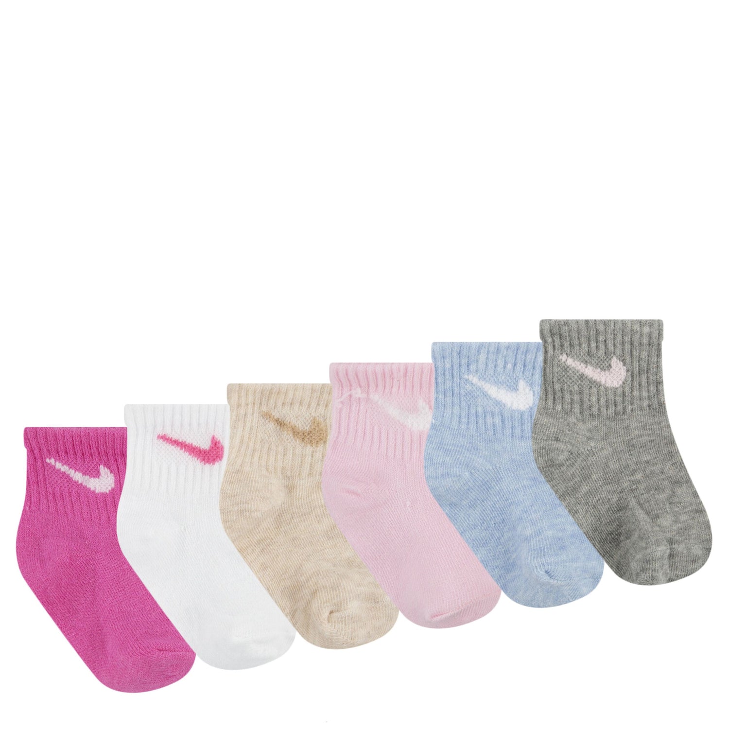 Swoosh 6Pk Infant Ankle Sock (6-12M)