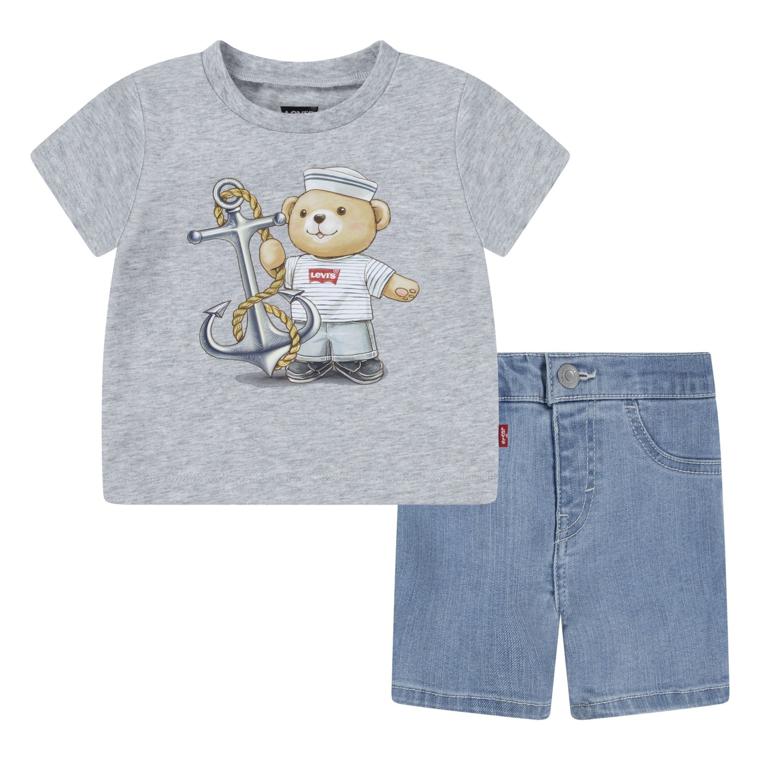 Anchor Tee And Denim Shorts 2-Piece Set (Infant)