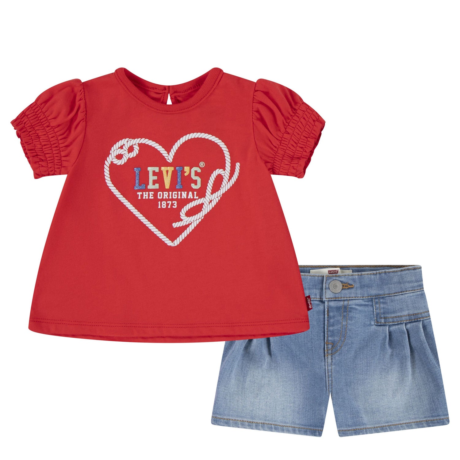 Heart Tee And Shorts 2-Piece Set (Toddler)