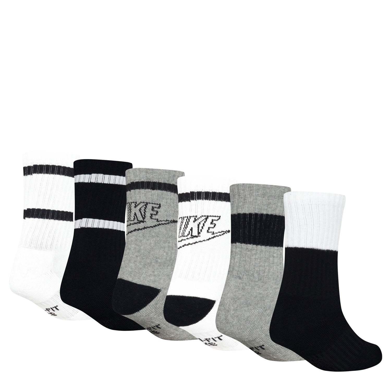 Retro Crew Socks 6-Pack (5-7)