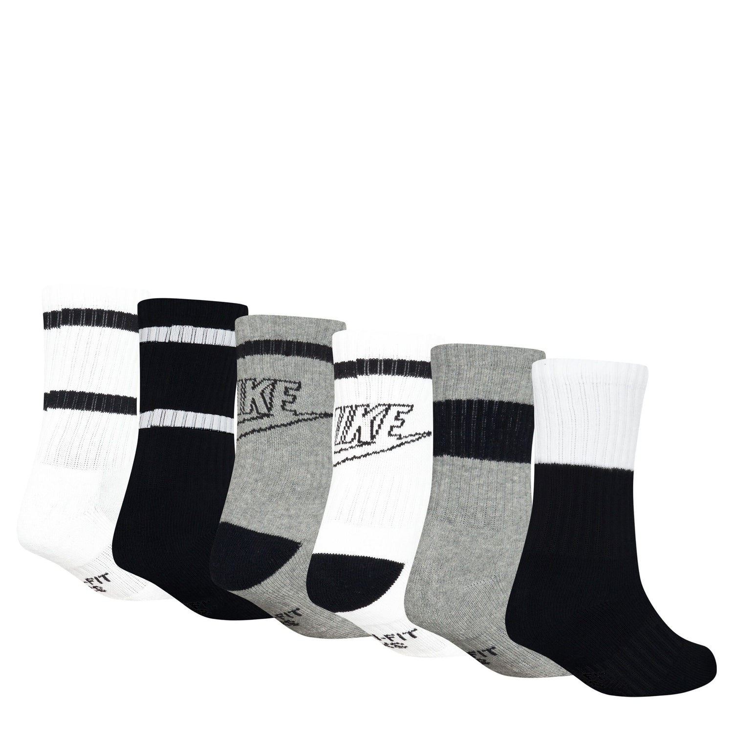 Retro Crew Socks 6-Pack (4-5)